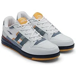 Men's JASPER-18 WHTBLACK Casual Sneaker Shoes with Synthetic Upper Lightweight Comfortable Mid Top Sneaker Shoes for Men's & Boy's