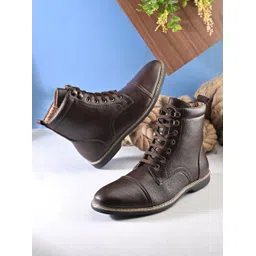 Men’s Lace-Up Ankle Boots with Cap Toe and TPR Sole | Casual & Smart Wear Boots Boots For Men