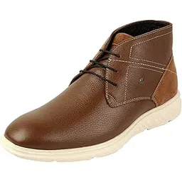 Men's Lace Up Closure Casual - Boots with Flat Sole