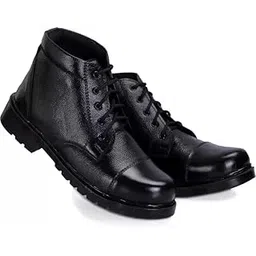 Men’s Leather Boots Ankle Formal Lace Up Boots - Premium & Stylish Office Footwear Durable, Comfort Fit, Elegant Shoes For Daily & Partyy Wear (Black, 12, UK Footwear Size System, Adult, Men, Alpha, Medium, Medium)