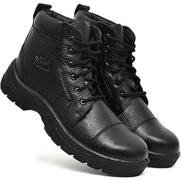Men's Leather Combat Ankle Boots Lace Up Military Cap Toe Tactical Work Lug Sole