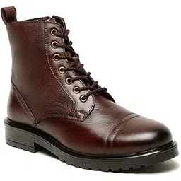 Men's Leather Combat Boots with Side Zipper | SH_BT_EX01_V