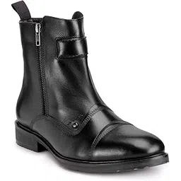 Men's Leather High Ankle Classic Boots | Formal Shoes for Men (42 Black)