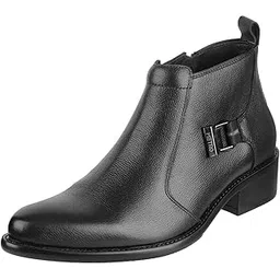 Men’s Leather Plain Formal Zipper Boots