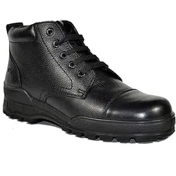 Men's Leather Police Boot with Zip