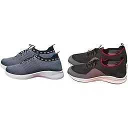 Men's Lightweight EVA Flexible Sole Lace Up Sports Shoes for Gym Walking & Travel