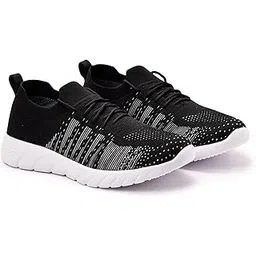 Men's Lightweight Lace-Up Running Shoes | Breathable Polyester Sports Shoes for Walking, Gym, Training