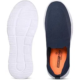 Men’s Lightweight Slip-On Walking Shoes with Memory Foam Cushion Insole | Breathable Knitted Casual Sports Sneakers for Daily Use