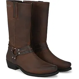 Men's mid Calf Length Leather Riding Boots