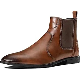 Men’s Mid-Top Ankle Chelsea Boots| Dual-Tone Slip-On Boots for Men | Perfect for Business, Formal & Casual Wear | LSNRGCL