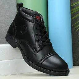 Mens Mid-top Comfort Uniform Casual Padded Cushioned Army Uniform Style Shoes Boots For Men