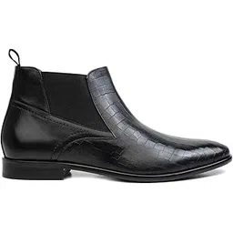 Men's Moss Leather Boot | Premium Leather with Crocodile Print with Two-Tone Effect | Cushioned Footbed, Breathable Leather Lining & Effortless Style for All-Day Comfort