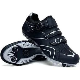 Men's MTB Cycling Shoes, SPD Mountain Shoes, Bike Shoes, Road Bike Shoes, Breathable Outdoor Cycling Shoes, Outdoor Sports Shoes, Compatible with SPD Cleats, Black B1