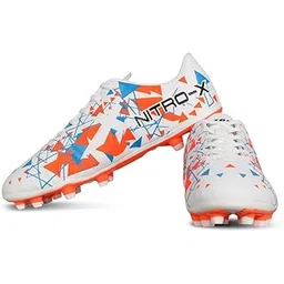 Mens Nitro-X Synthetic Leather Upper|TPU Sole Football Soccer Shoes/Studs with Socks & Shinguard Combo Walking |Lace-Up|Comfortable Sports Footwear Shoe for Adult, Men & Boys