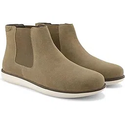 Men's Oakstride Chelsea Lightweight Casual Ankle Boots with White Sole & Elastic Side Panels – Stylish Everyday Slip-On Footwear for Travel, Work & Urban Wear