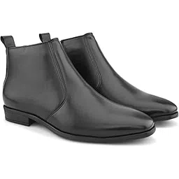 Men's Outrocker Top Chelsea Boots with Zip Closure Slip-On High Ankle Solid Comfortable Formal Office & Casual Wear Shoes