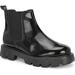 Men's Premium Patent Chelsea Boots|Soft Cushioned Chunky Insole |Slip-Resistance|Dynamic Feet Support|Arch Support Boots For Men | Height Increasing Boots for Men