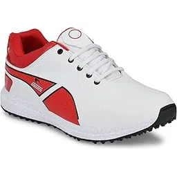 Men's Red Synthetic Badminton Lace-Up Sports Shoes 6
