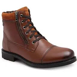 Men's Regular Lace-Up Boot with Round Toe for Casual and Party Use