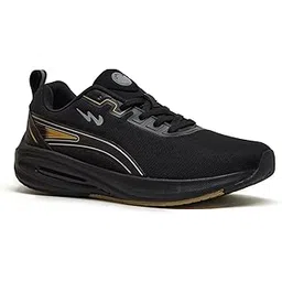 Men's Sean BLK/Gold Running Shoes - 8UK/India 1Pair