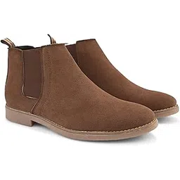 mens Shadowtrek Slip On Fashion Chelsea Boots | High Ankle Soft Cushioned Insole Comfortable Fit Trendy Stylish Regular Casual Shoes Without Laces | Perfect for Parties, Outdoor, Trekking, Office