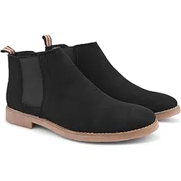 mens Shadowtrek Slip On Fashion Chelsea Boots | High Ankle Soft Cushioned Insole Comfortable Fit Trendy Stylish Regular Casual Shoes Without Laces | Perfect for Parties, Outdoor, Trekking, Office