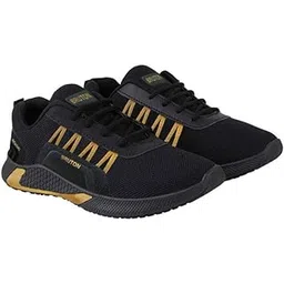 Mens Shoes For Trendy Shoes | Casual Shoes | Sports Shoes | Running Shoes - Black-Gold, Size : 8