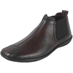 Men's Sleek Textured Leather Slip-On Chelsea Boots for Smart Casual Wear