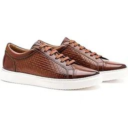 Mens Smart Casual Flat Leather Sneakers