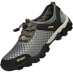 Men''S Sneakers Lightweight Breathable Male Footwear for Tennis Walking Sport 42 Grey