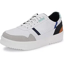 Mens Sneakers | Casual Shoes | Cone Heel Lace-Up Sneakers for a Unique Look |Experience Comfort & Style with Soft Cushioned Insole | Trendy Lace-Up Design Sneaker (2565)