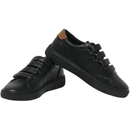 Men’s Sneakers | Minimalist Design & Solid Pattern | EVA Insole & Durable TPR Outsole | Triple Velcro Strap Shoes for Casual Wear