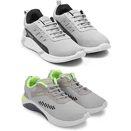 Men's Sports Running Shoes Stylish Design, Pack of 2 Multicolor