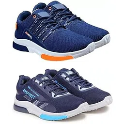 Men's Sports Running Shoes Stylish Design, Pack of 2 Multicolor