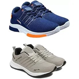 Men's Sports Running Shoes Stylish Design, Pack of 2 Multicolor