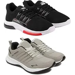 Men's Sports Running Shoes Stylish Design, Pack of 2 Multicolor