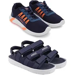 Men's Sports Running Shoes Stylish Design, Pack of 2 Multicolor