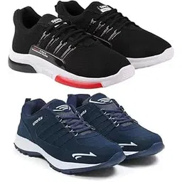 Men's Sports Running Shoes Stylish Design, Pack of 2 Multicolor