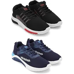 Men's Sports Running Shoes Stylish Design, Pack of 2 Multicolor