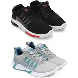 Men's Sports Running Shoes Stylish Design, Pack of 2 Multicolor