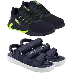 Men's Sports Running Shoes Stylish Design, Pack of 2 Multicolor