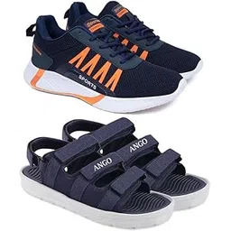 Men's Sports Running Shoes Stylish Design, Pack of 2 Multicolor
