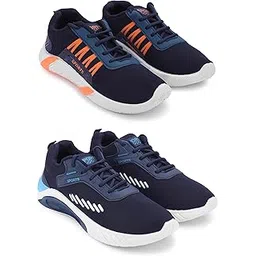 Men's Sports Running Shoes Stylish Design, Pack of 2 Multicolor