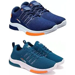 Men's Sports Running Shoes Stylish Design, Pack of 2 Multicolor