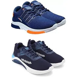 Men's Sports Running Shoes Stylish Design, Pack of 2 Multicolor