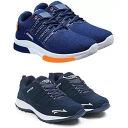Men's Sports Running Shoes Stylish Design, Pack of 2 Multicolor