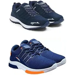 Men's Sports Running Shoes Stylish Design, Pack of 2 Multicolor