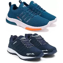 Men's Sports Running Shoes Stylish Design, Pack of 2 Multicolor