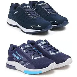 Men's Sports Running Shoes Stylish Design, Pack of 2 Multicolor