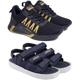 Men's Sports Running Shoes Stylish Design, Pack of 2 Multicolor